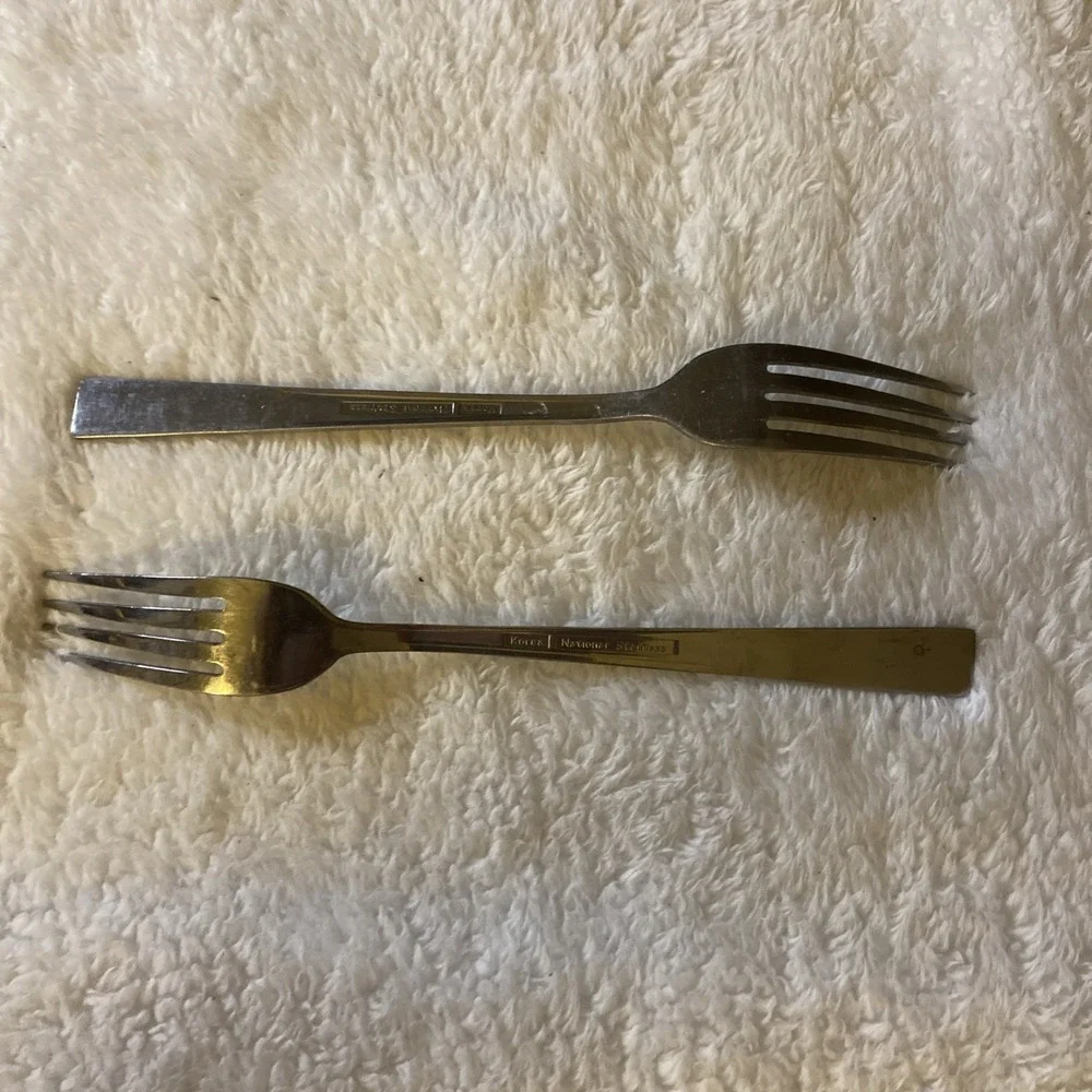 Laureen Black Rose By National‎ Stainless Forks Lot Of 2